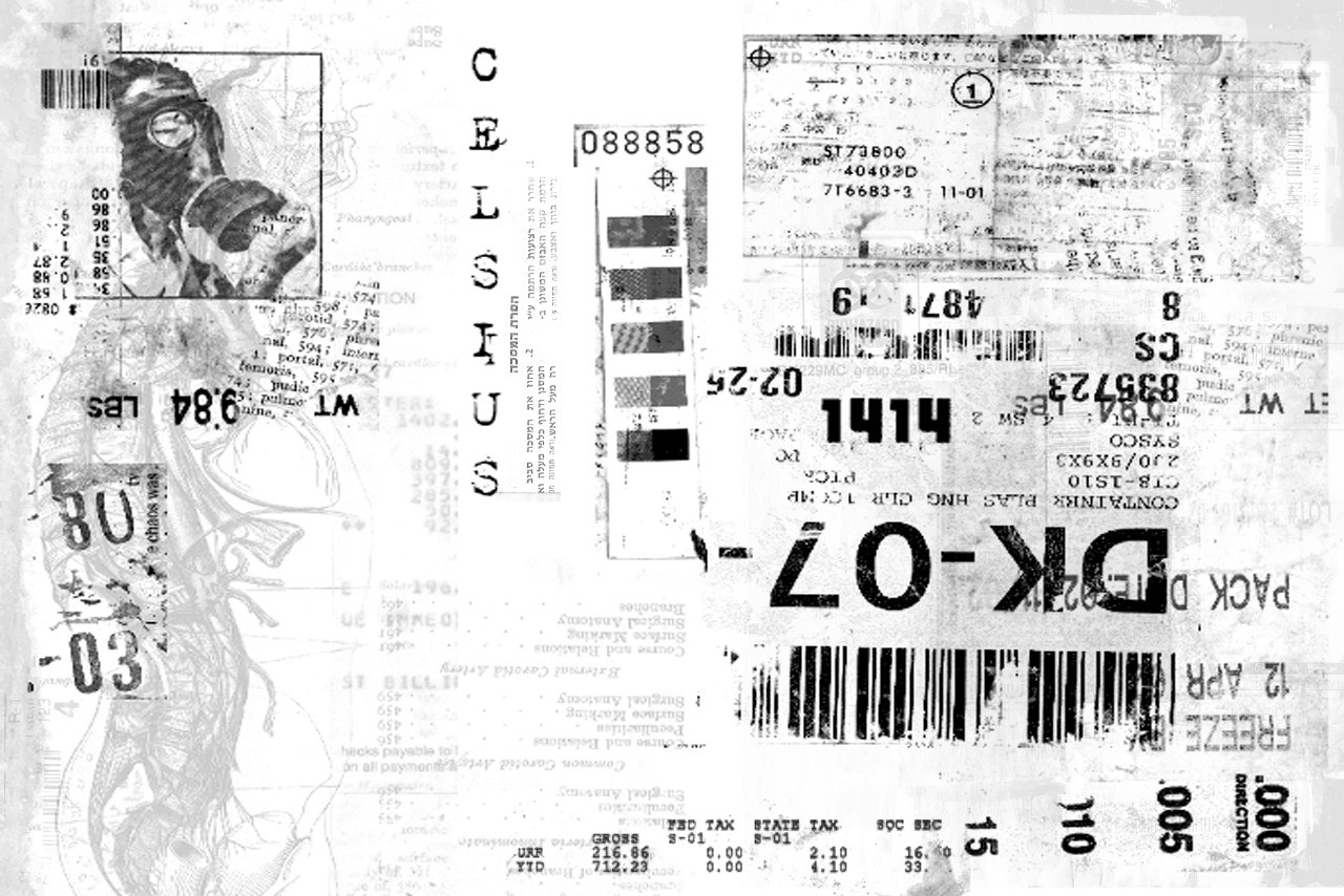 overlayed medical and shipping labels
