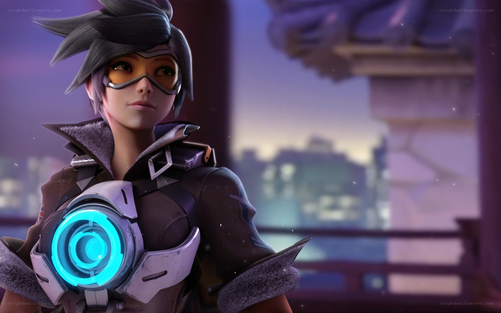 Overwatch character in futuristic gear