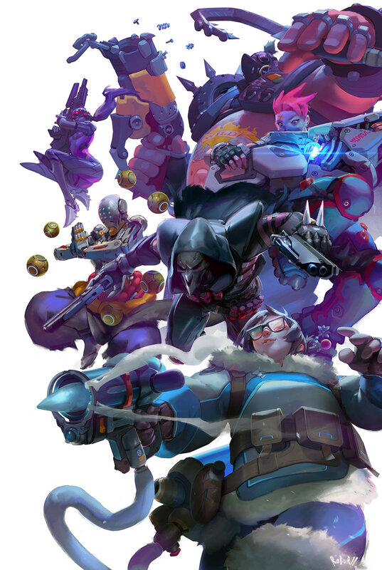 Overwatch Characters — Blue, Dramatic