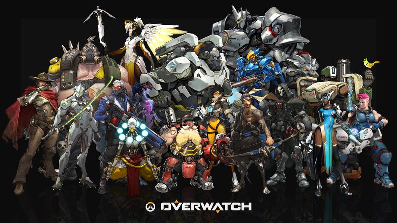 Overwatch Characters Group — Black