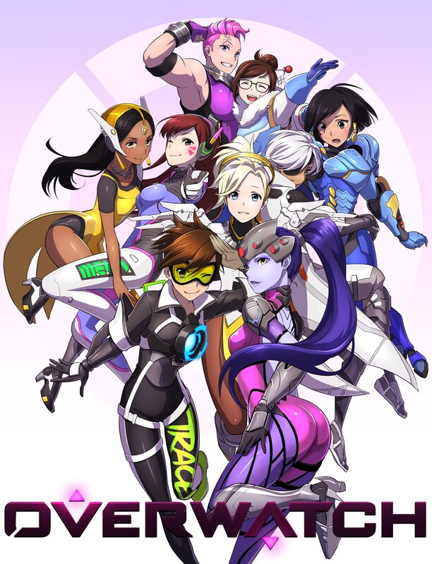Overwatch Characters Group — Purple, Energetic