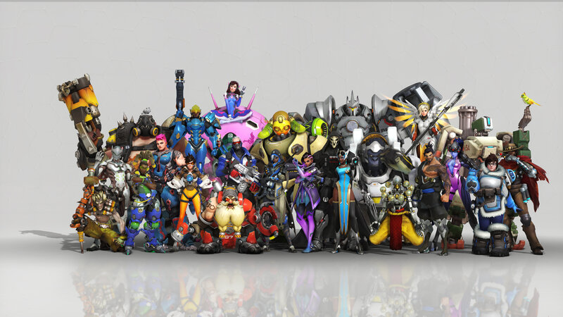 Overwatch Characters Group — White