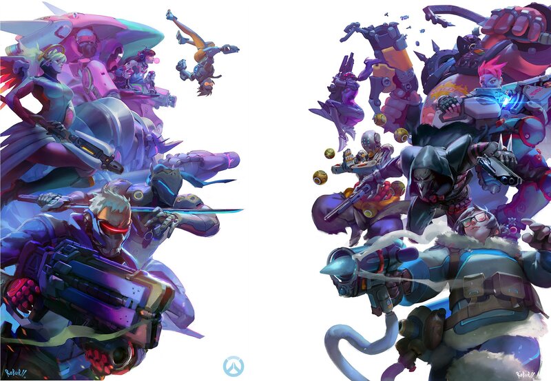 Overwatch Characters — Purple, Dynamic