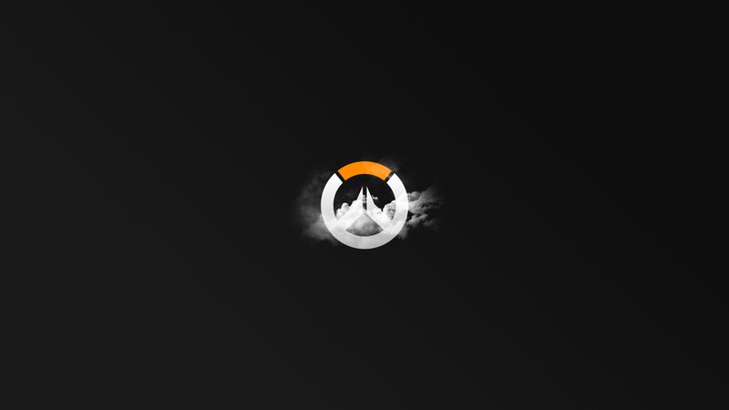 Overwatch Logo — Black, Dramatic, Digital Art, Clouds