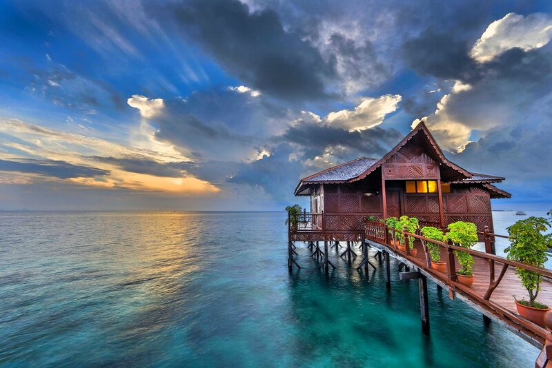 Overwater Bungalow — Blue, Dramatic