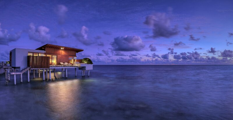 Overwater Bungalow — Blue, Serene, Night