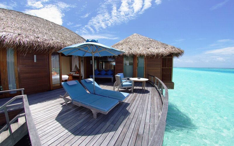 Overwater Bungalow Deck — Blue, Serene, Afternoon