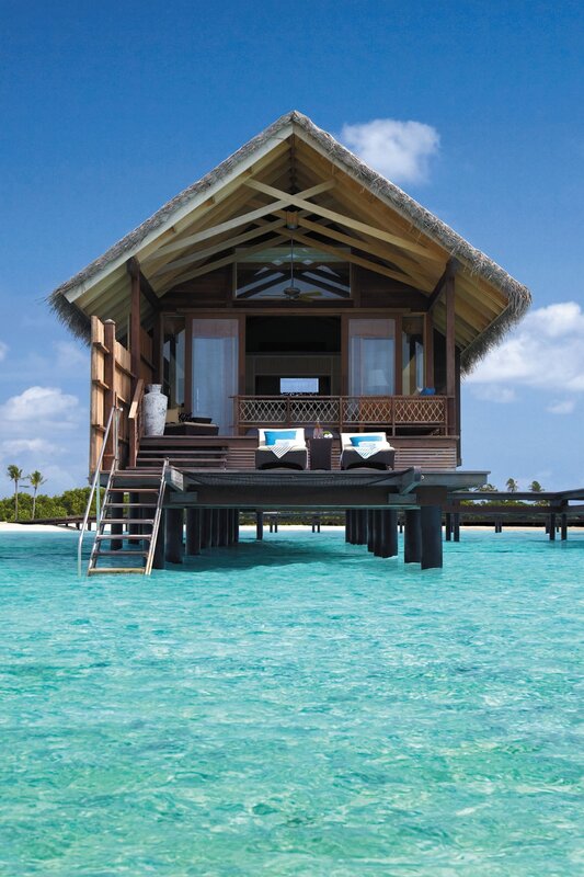 Overwater bungalow in tropical resort