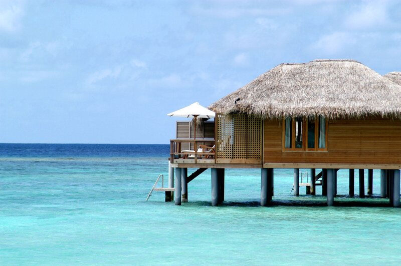Overwater bungalow in tropical resort