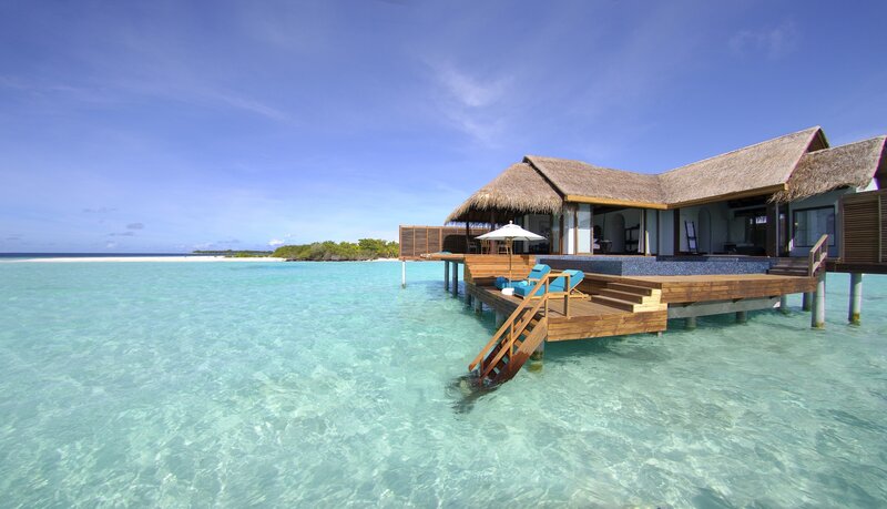 Overwater bungalow in tropical resort