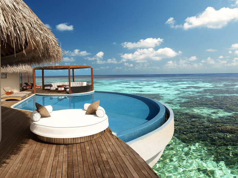 Overwater Bungalow Pool — Blue