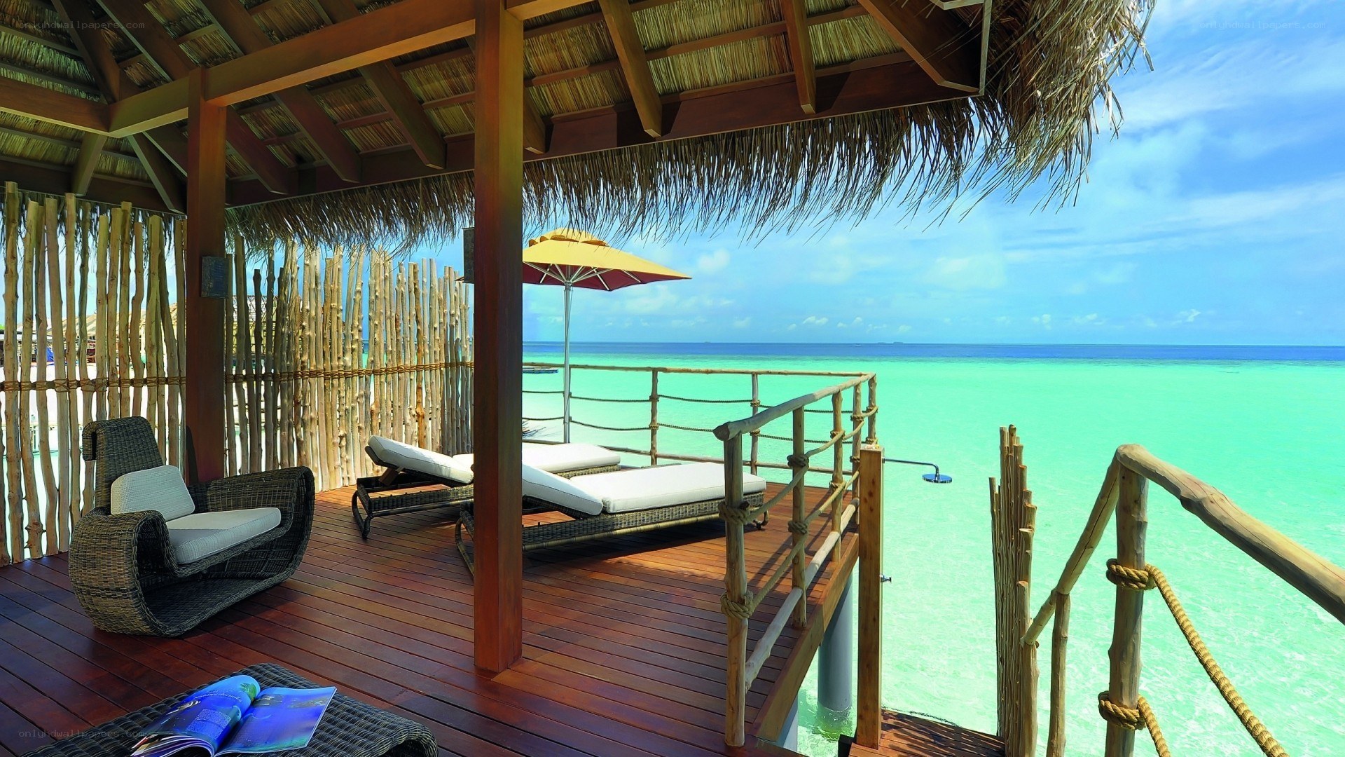 Overwater bungalow with ocean view