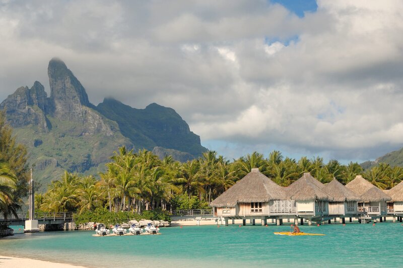 Overwater Bungalows and Mountains