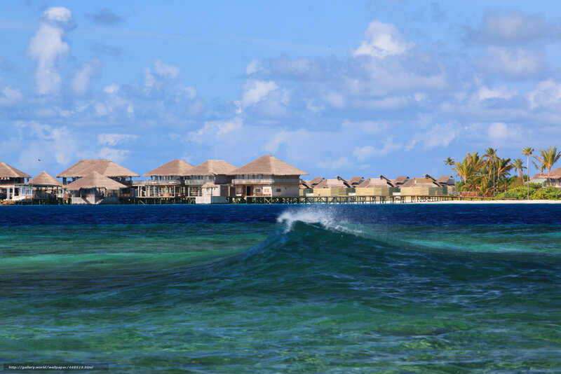 Overwater bungalows at tropical resort