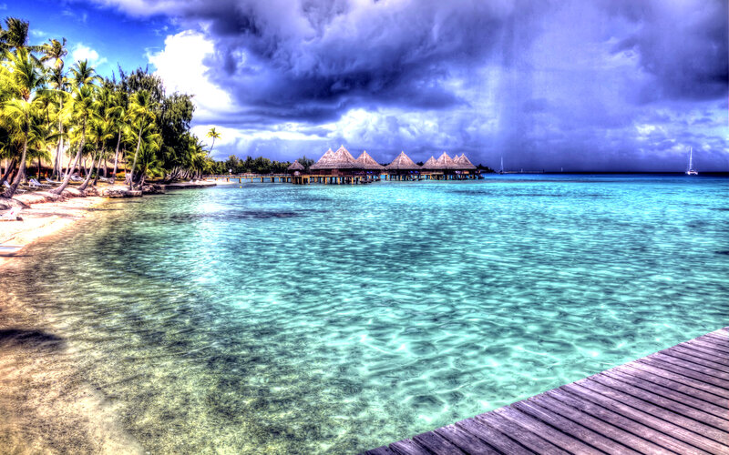 Overwater Bungalows — Blue, Dramatic, Afternoon