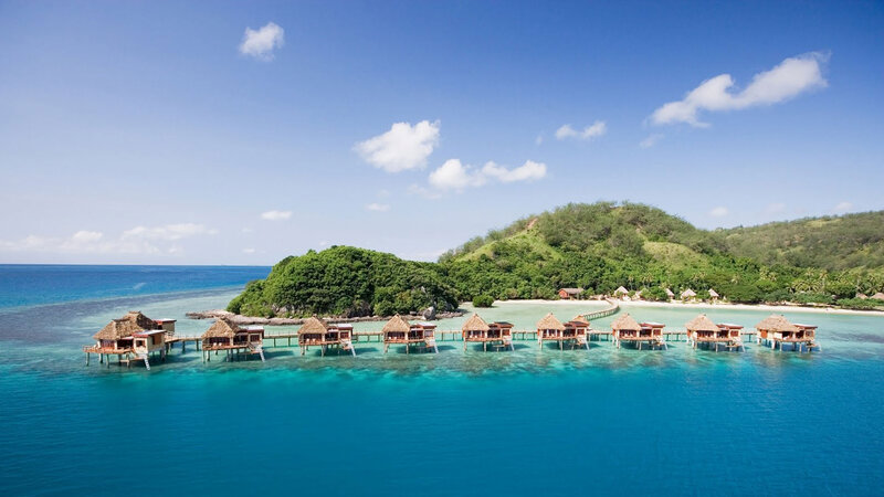 Overwater Bungalows — Blue, Serene, Afternoon, Photograph, Island, Ocean, Huts