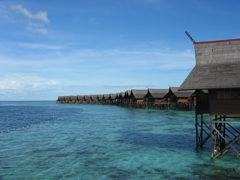 Overwater Bungalows — Blue, Serene, Afternoon, Photograph, Ocean, Sky