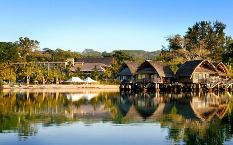 Overwater Bungalows — Blue, Serene, Morning