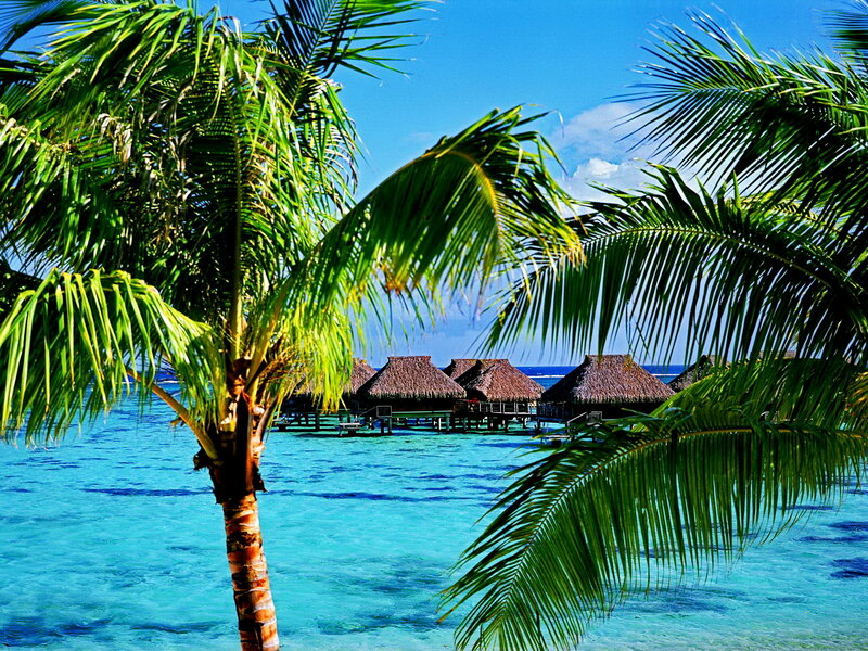 Overwater Bungalows — Blue, Tropical