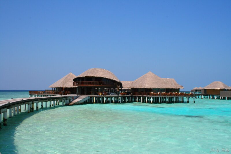 Overwater bungalows in the Maldives