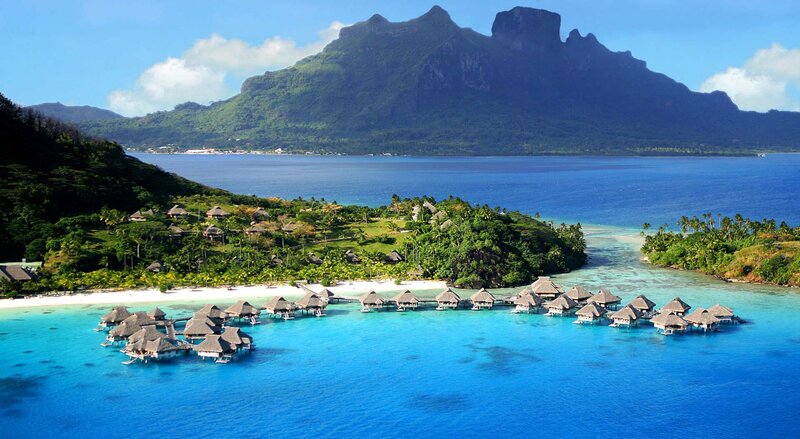 Overwater Bungalows on Island
