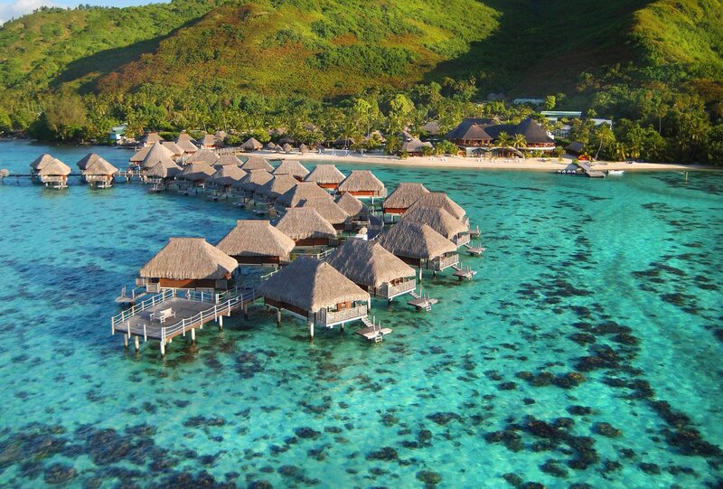 Overwater Bungalows — Turquoise, Serene, Afternoon, Photograph, Beach