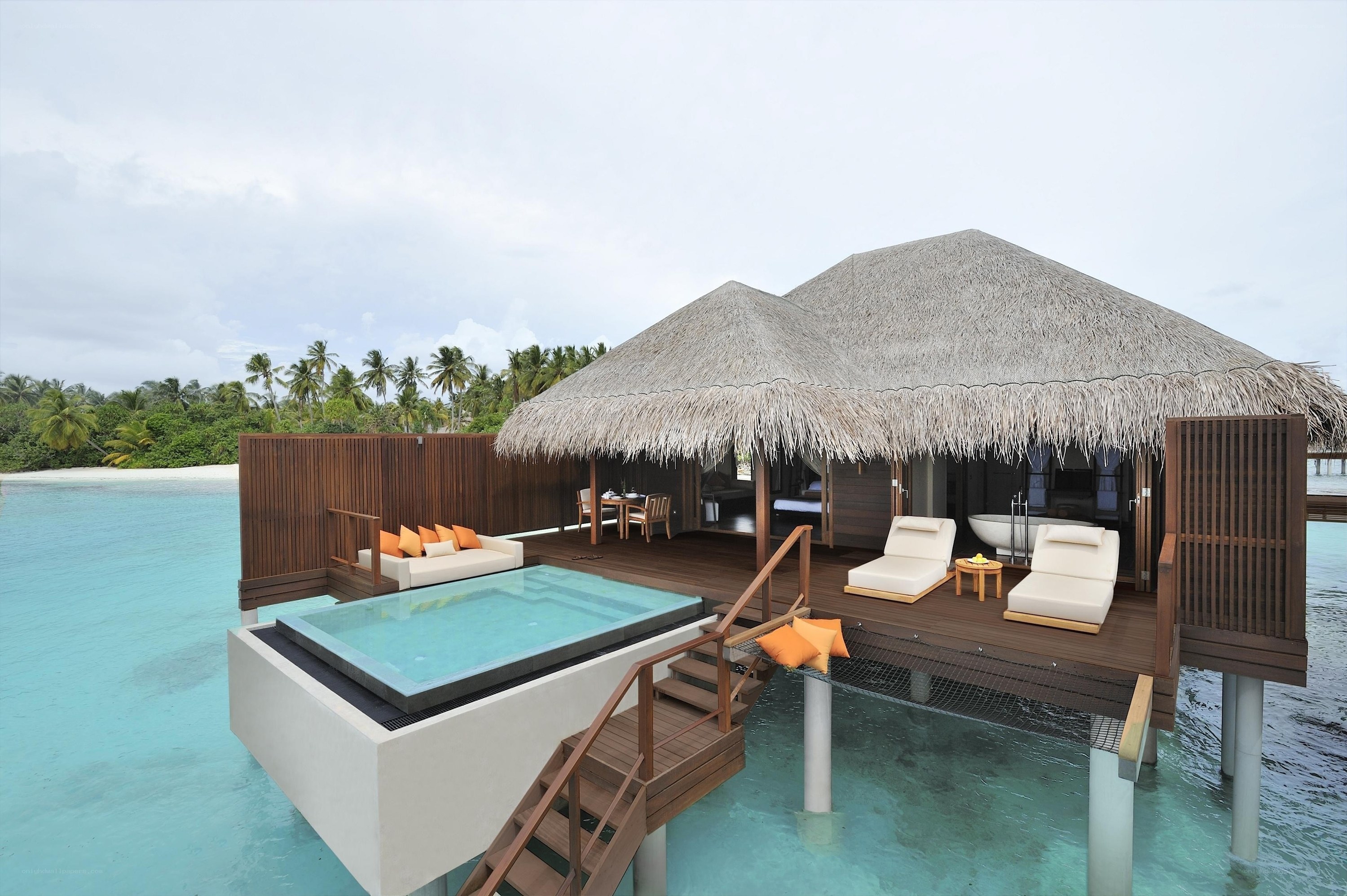 Overwater villa with private pool