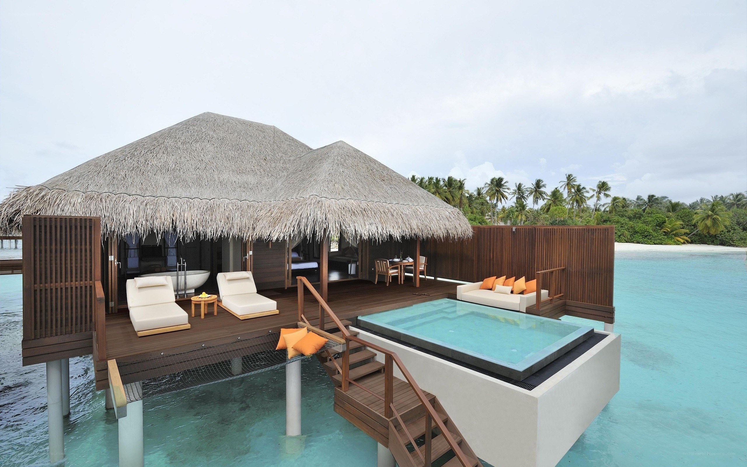 Overwater villa with private pool