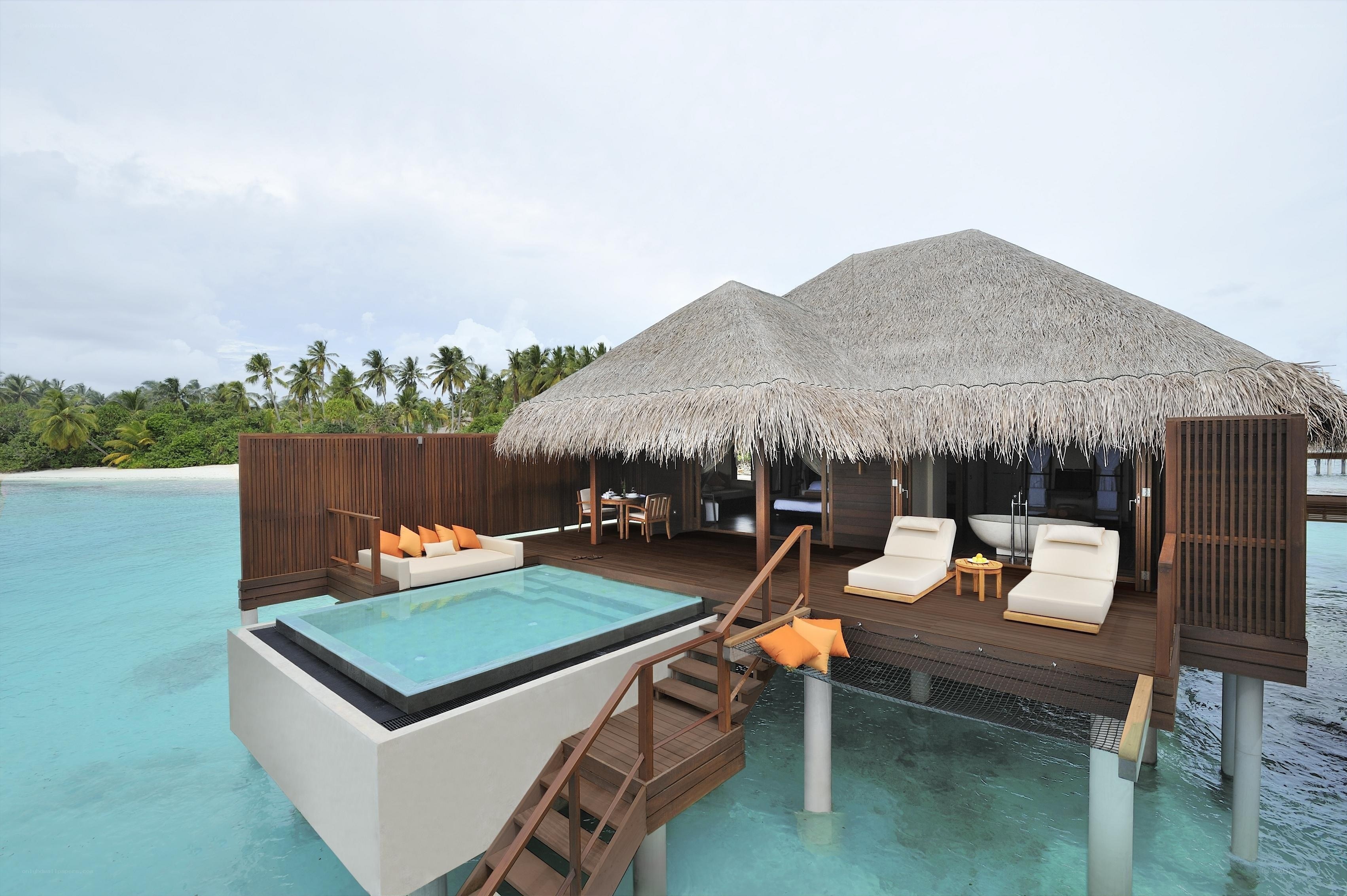 Overwater villa with private pool