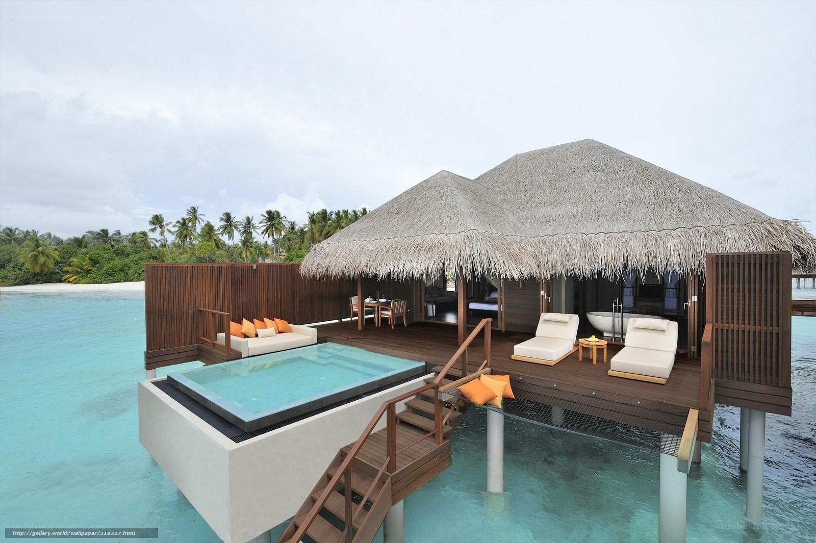 Overwater villa with private pool