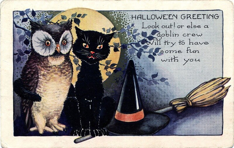 Owl and Black Cat — Creepy