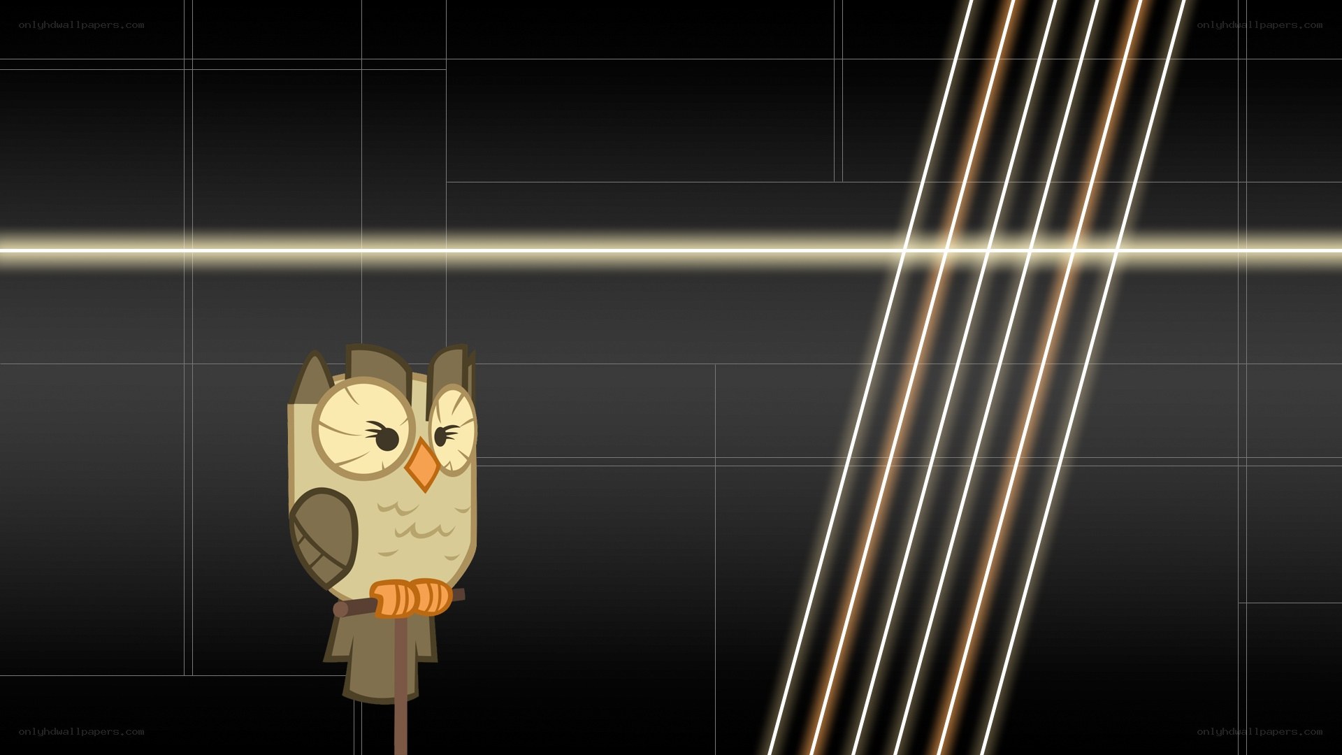 Owl character on a stick