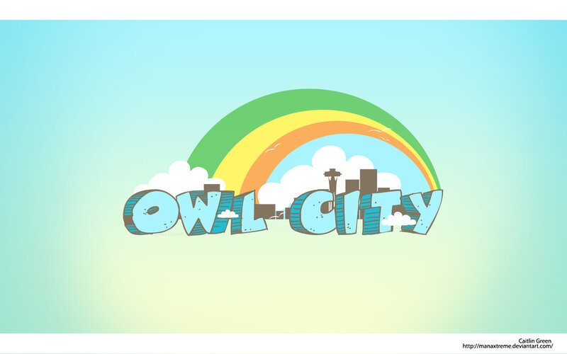 Owl City logo with rainbow