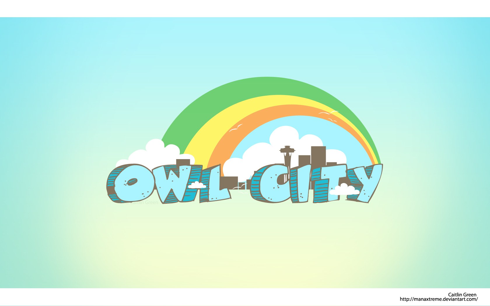 Owl City logo with rainbow