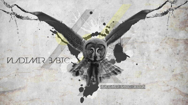 owl design with splatter art
