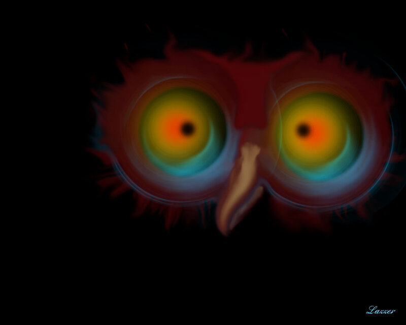 Owl Eyes in Darkness