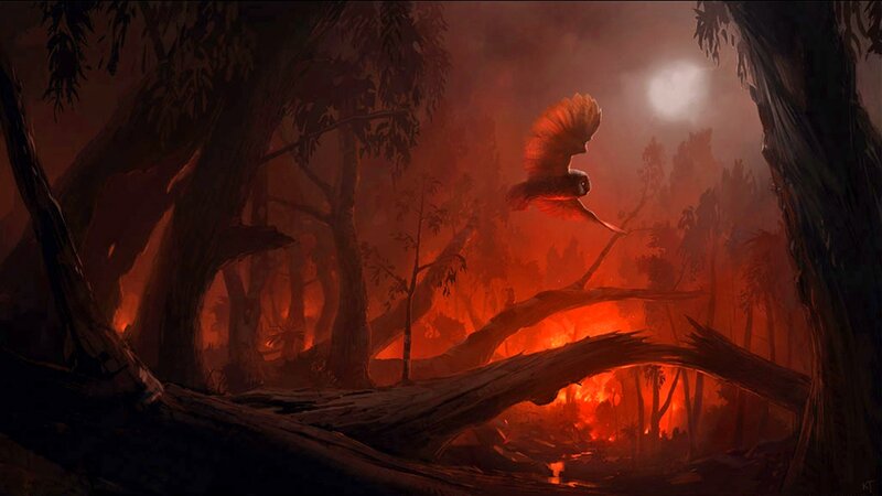 Owl Flying Through Forest