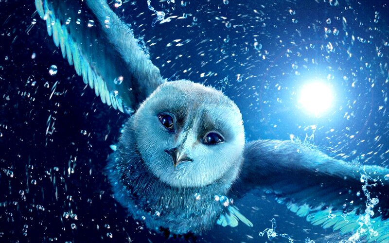 Owl Flying Underwater — Blue, Dramatic, 3d Render