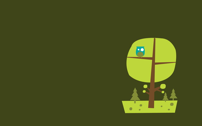 Owl in a Tree — Green