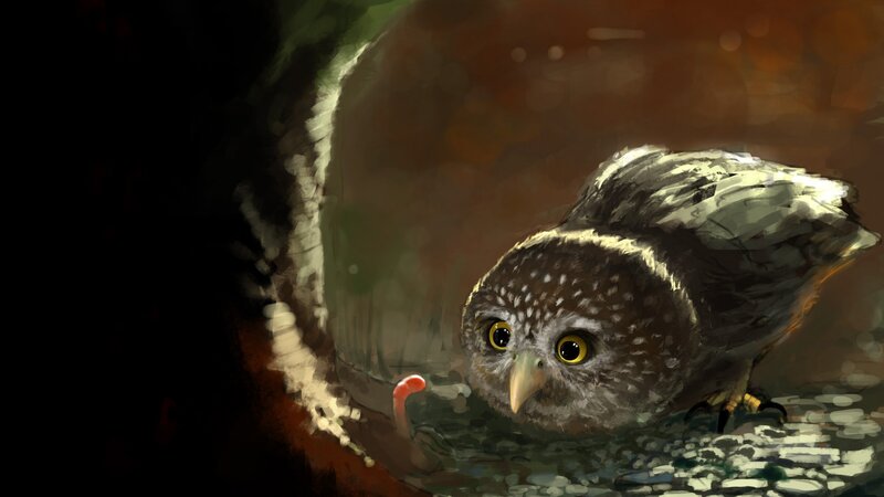 Owl in a Tunnel — Brown