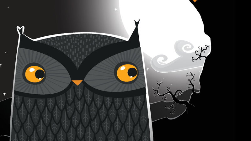 Owl in Night Scene