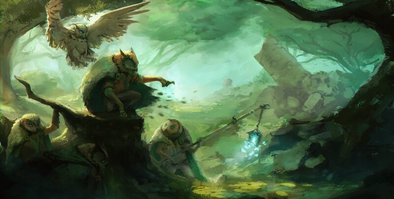 Owl-like Creatures in Forest