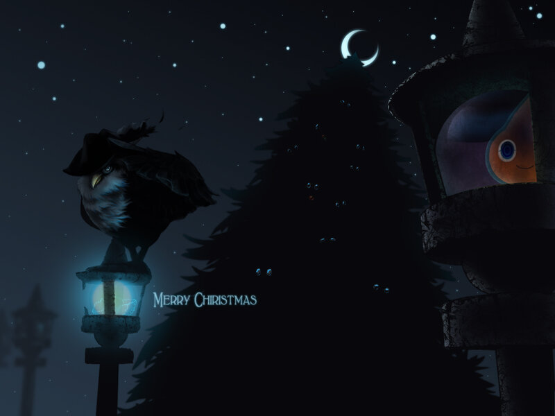Owl on Lamp Post