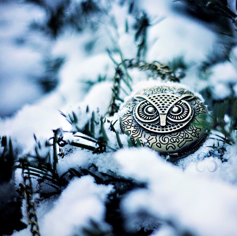 Owl Pendant in Snow