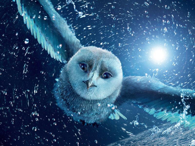Owl Swimming Underwater — Blue