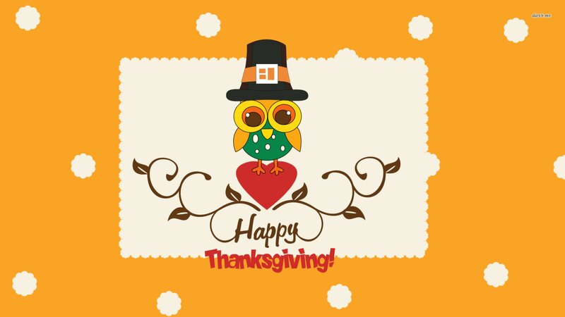 Owl Wearing Pilgrim Hat