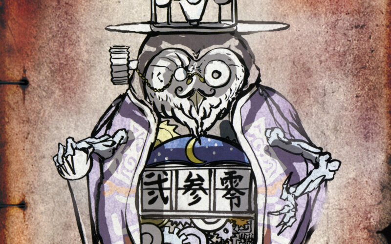 owl wizard with book