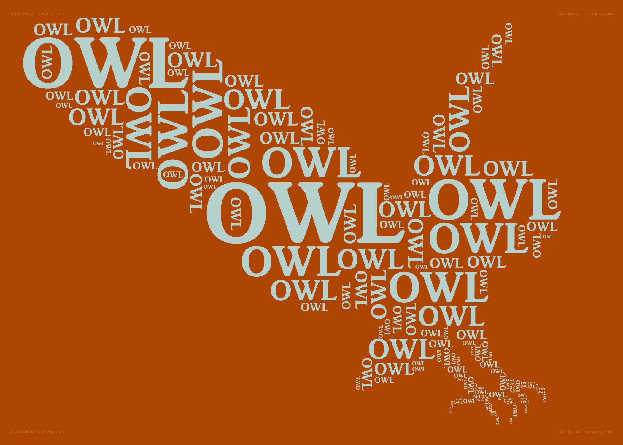 Owl word cloud art