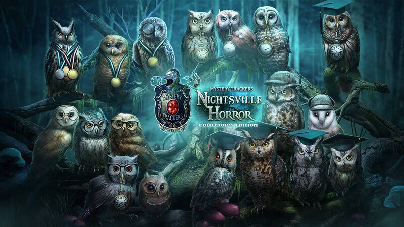 Owls in a Forest — Green, Mysterious