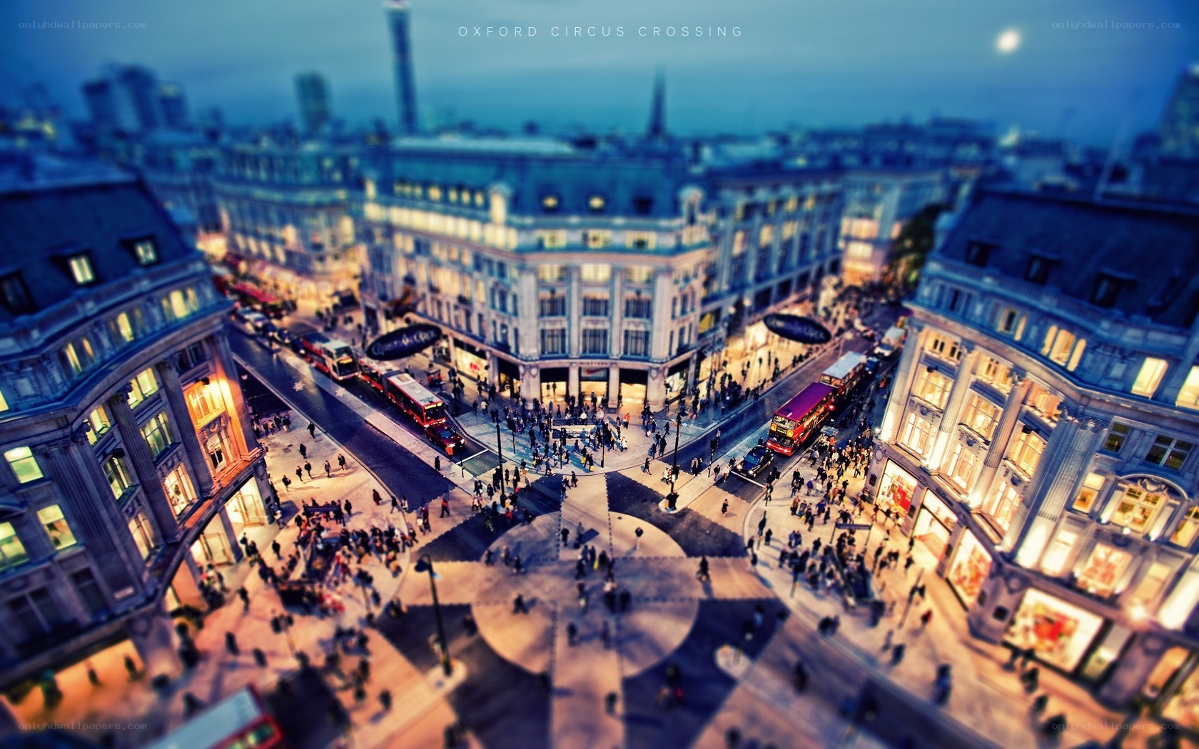 Oxford Circus at dusk